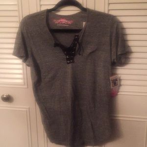 So Nikki girls lace up T-shirt